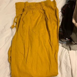flowy yellow pants